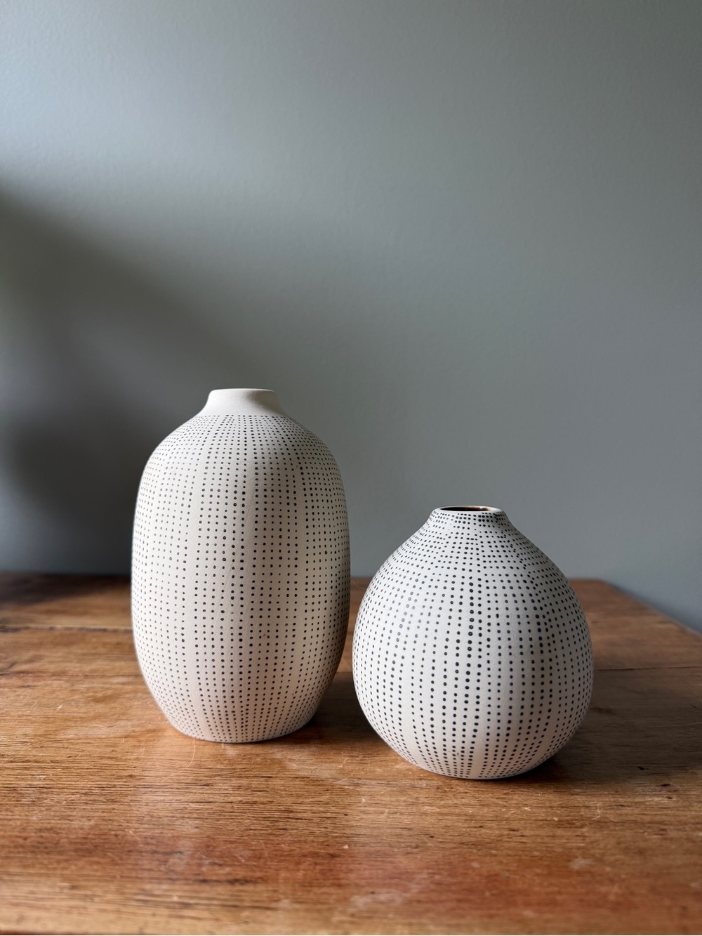 Minimalist Speckled Ceramic Bud Vase Set | Scandinavian Modern Decor